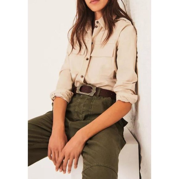 Ba&sh Chemise Oasis Shirt Beige Size 1/ Small/ US 4 - Picture 1 of 8